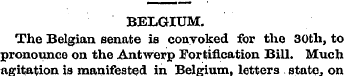 BELGIUM. The Belgian senate is convoked ...