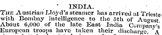 * INDIA. Tun Austrian Lloyd's steamer ha...