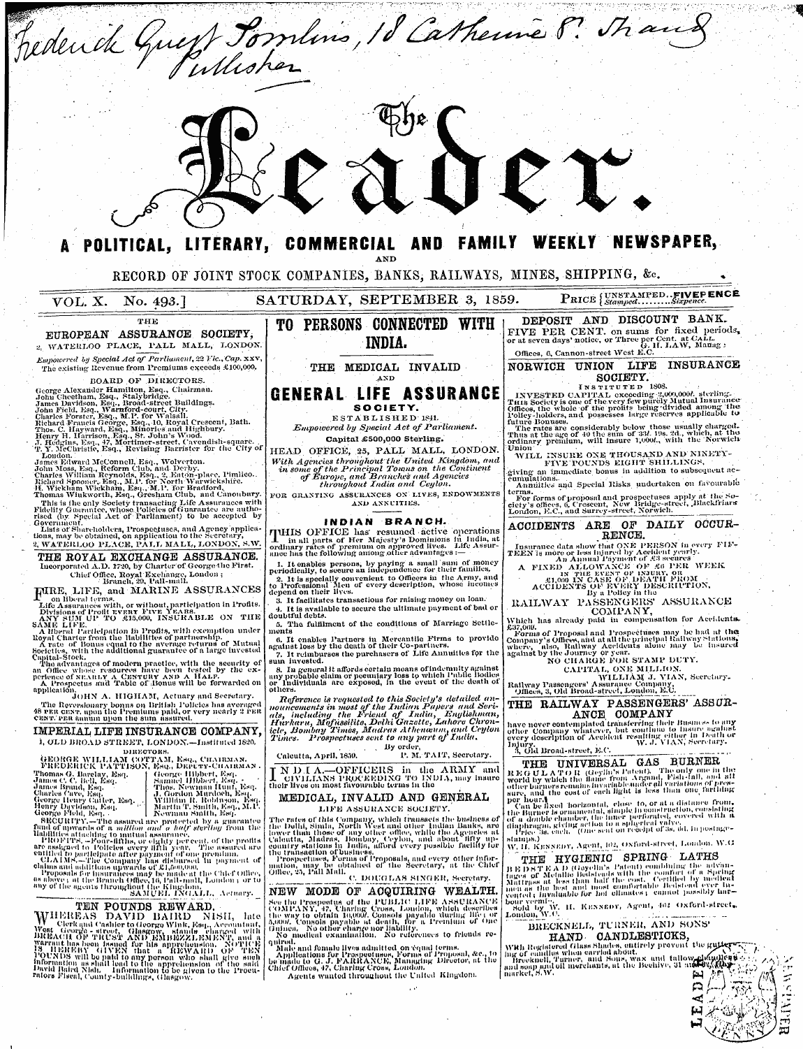 Leader (1850-1860): jS F Y, 2nd edition - Ad00114