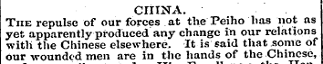 . CHINA. The repulse of our forces at th...