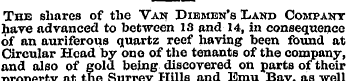 The shares of the Van Diebien's Land Com...