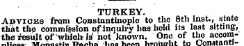 TURKEY. A»viCKS from Constantinople to t...