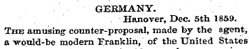 GERMANY. Hanover, Dec. 5th 1859. The amu...