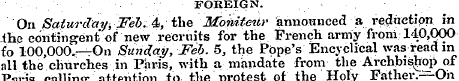 FOREIGN. On Saturday, Feb. 4, the Moivit...