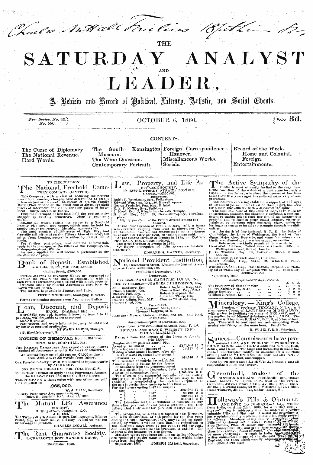 Leader (1850-1860): jS F Y, 2nd edition - Ad00111