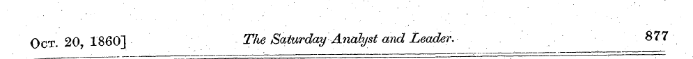 Oct 20, 1860] The Saturday Analyst and L...