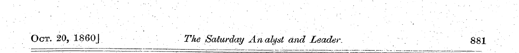 Oct. 20, 1860J The Saturday Analyst ami ...