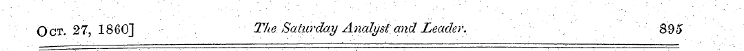 Oct. 27, 1860] ¦ - The Satxtrday Analyst...