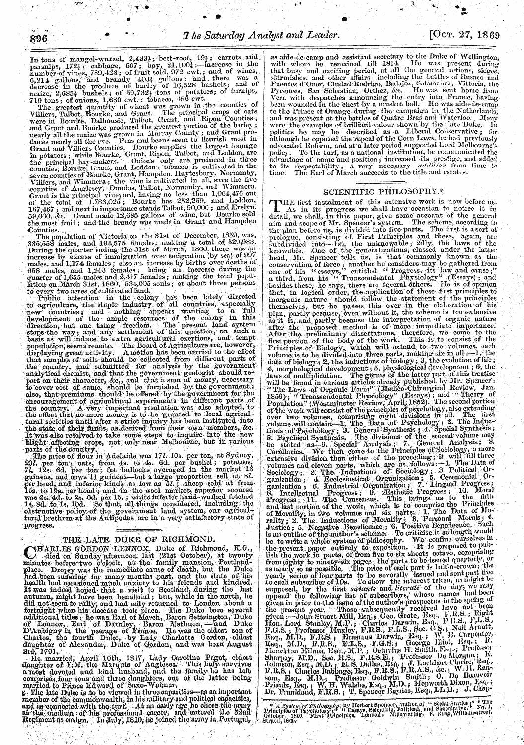 Leader (1850-1860): jS F Y, 2nd edition - In Tons Of Mangel-Wurzel, 2,433i; Beet-R...