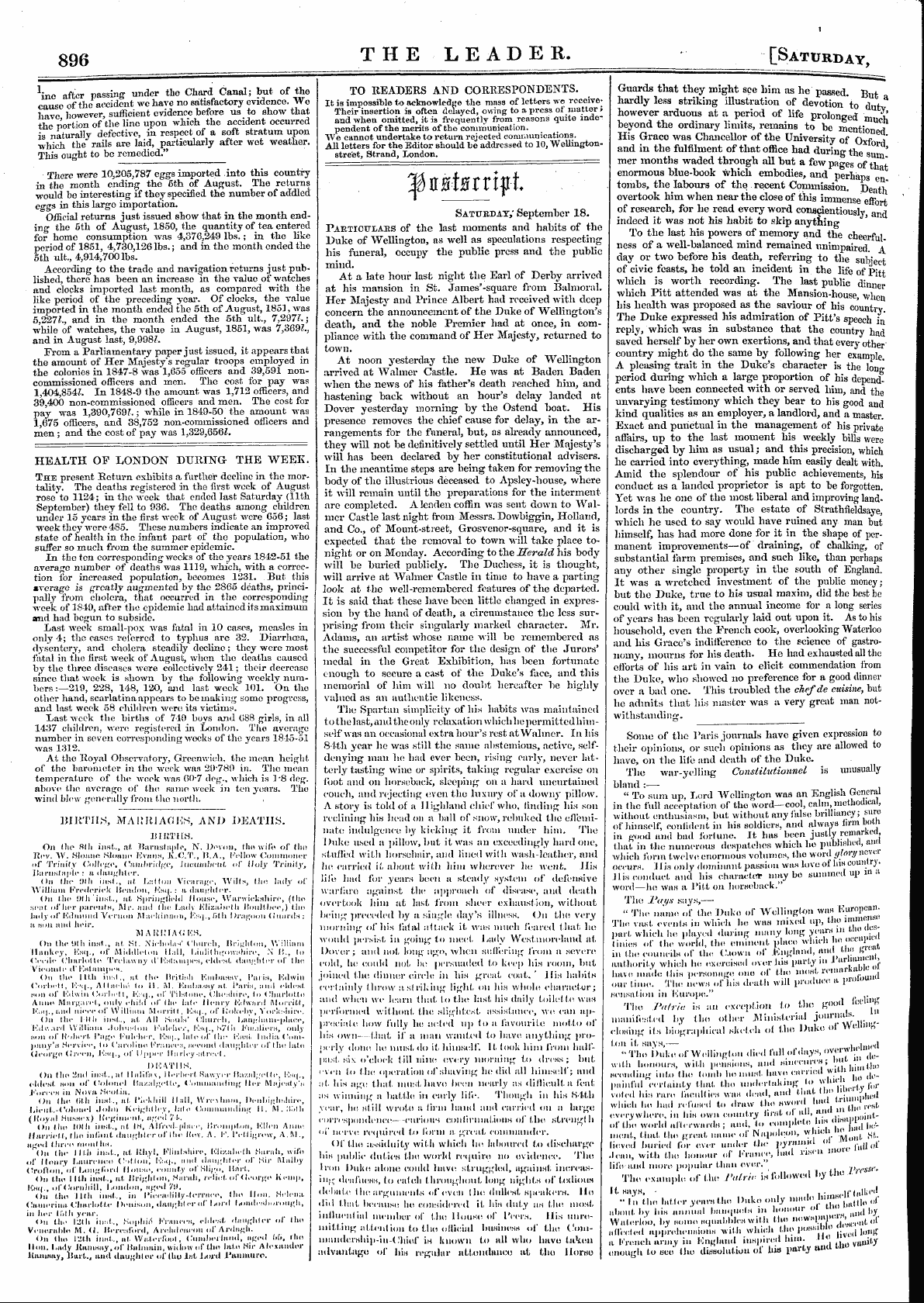 Leader (1850-1860): jS F Y, Town edition - Untitled Article