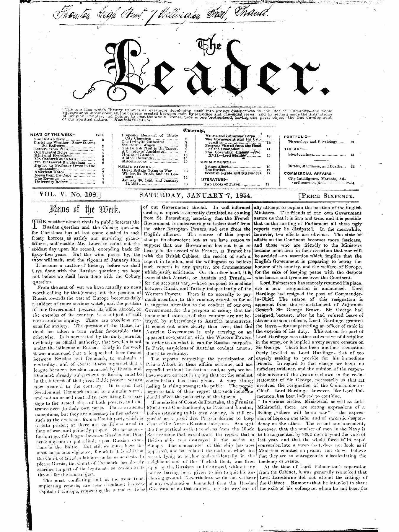 Leader (1850-1860): jS F Y, 1st edition - 10l~Frxt\$I Ttf Fltd- '3¥V L&Gt;^L^ Jrlx ^Y^ 1x1 Iijv ^Xjlclix*