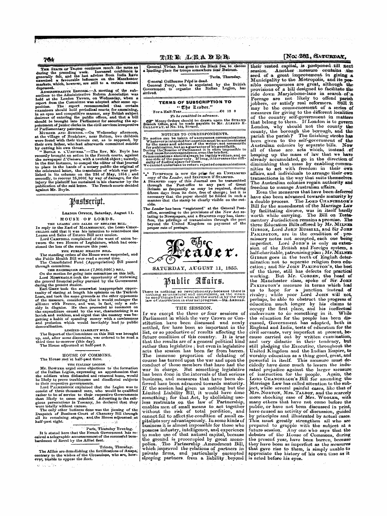 Leader (1850-1860): jS F Y, 1st edition - F ¦ " I • T J Miftsttlpu ^