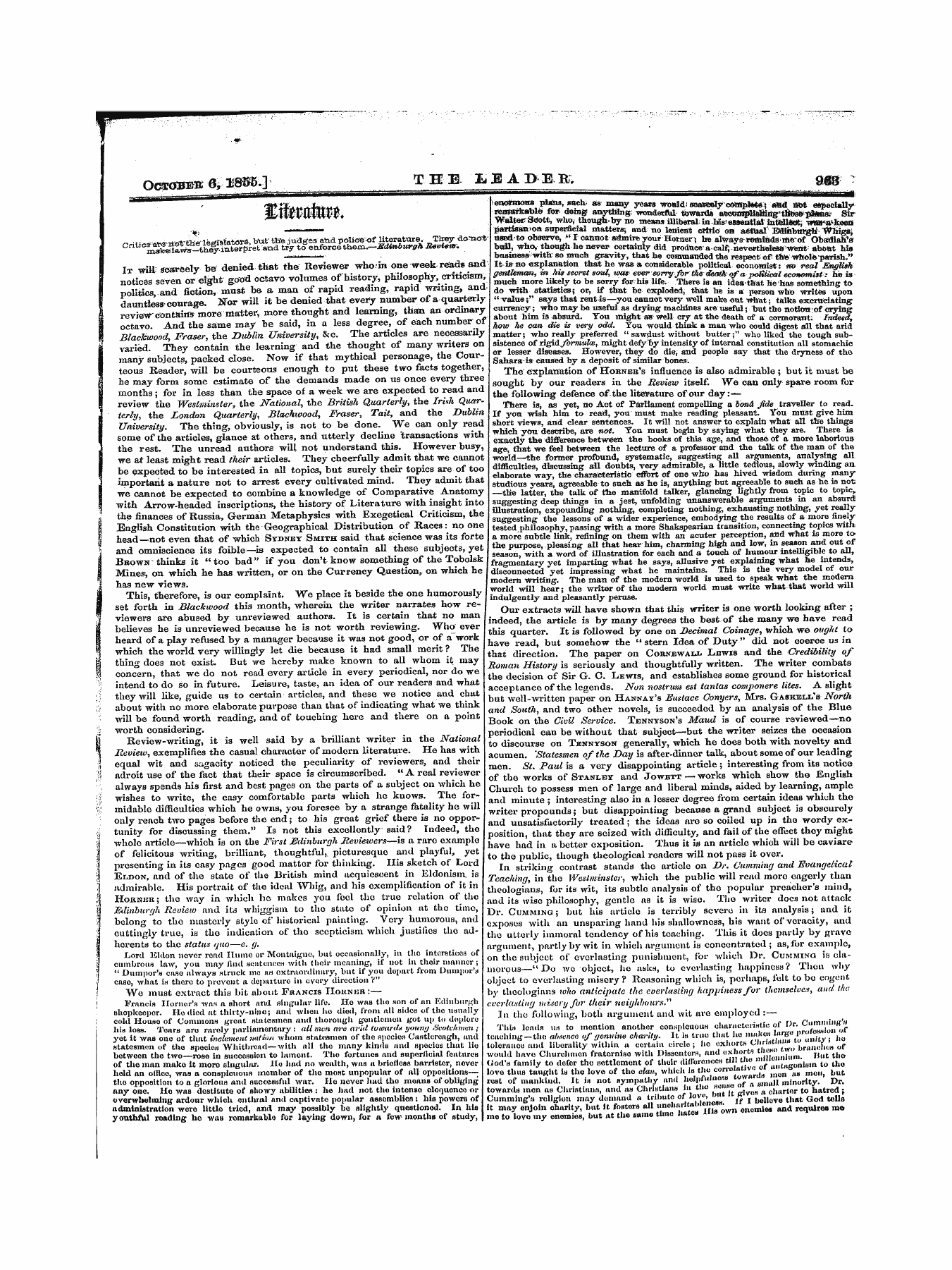 Leader (1850-1860): jS F Y, 1st edition - Jlwpuot^* _ ¦