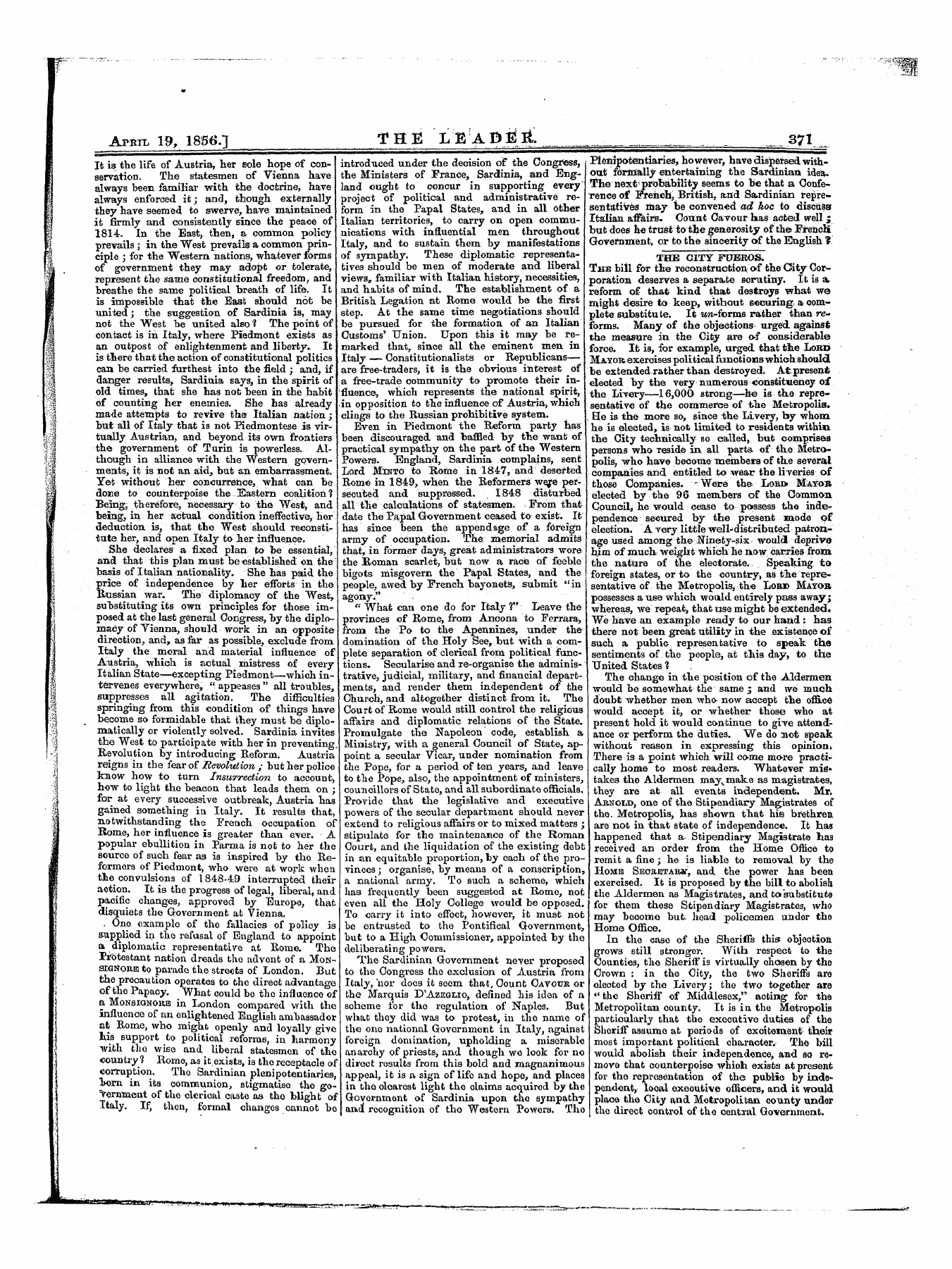 Leader (1850-1860): jS F Y, 1st edition: 11