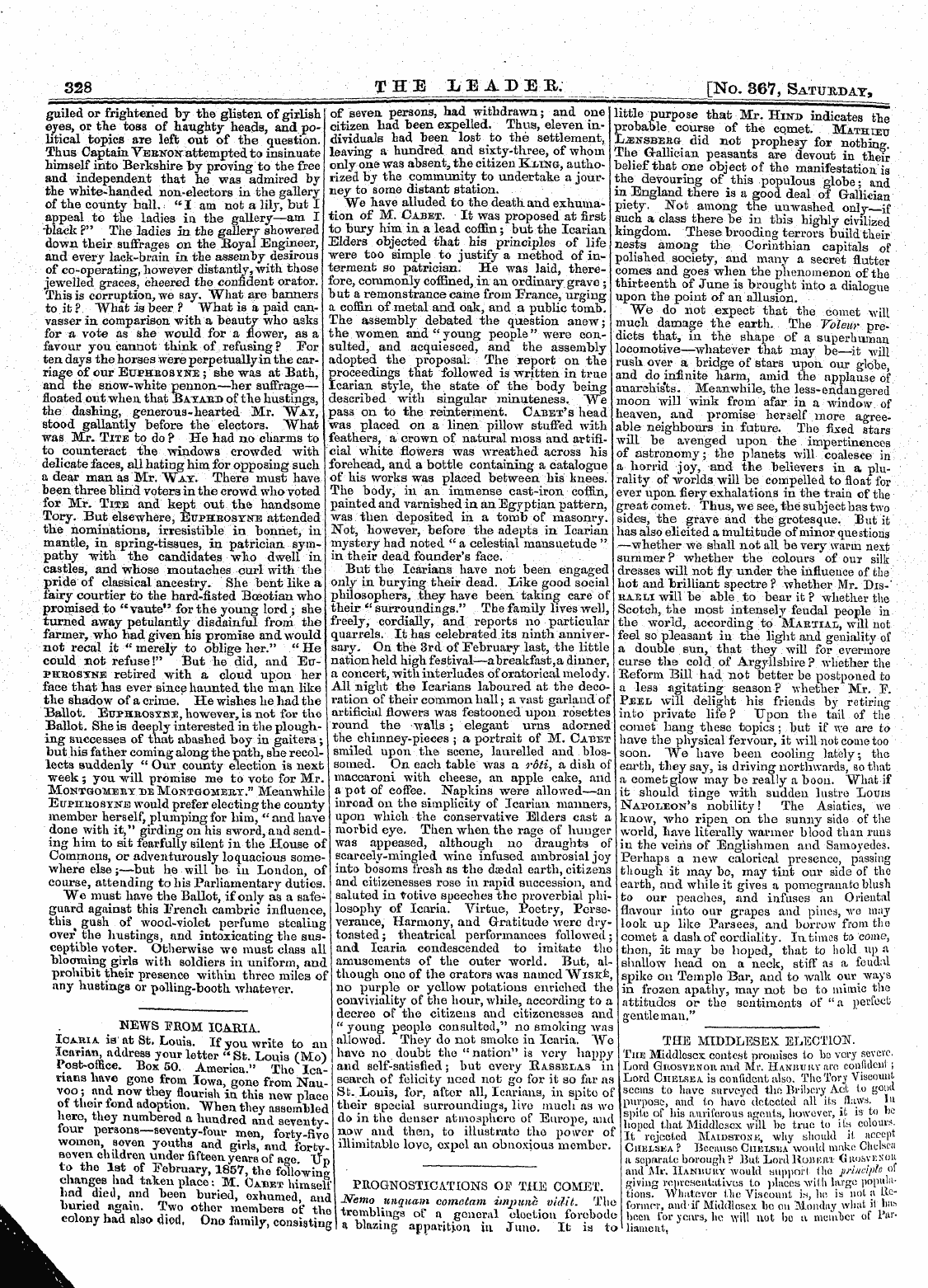Leader (1850-1860): jS F Y, 1st edition - News T?Rom 10aria.