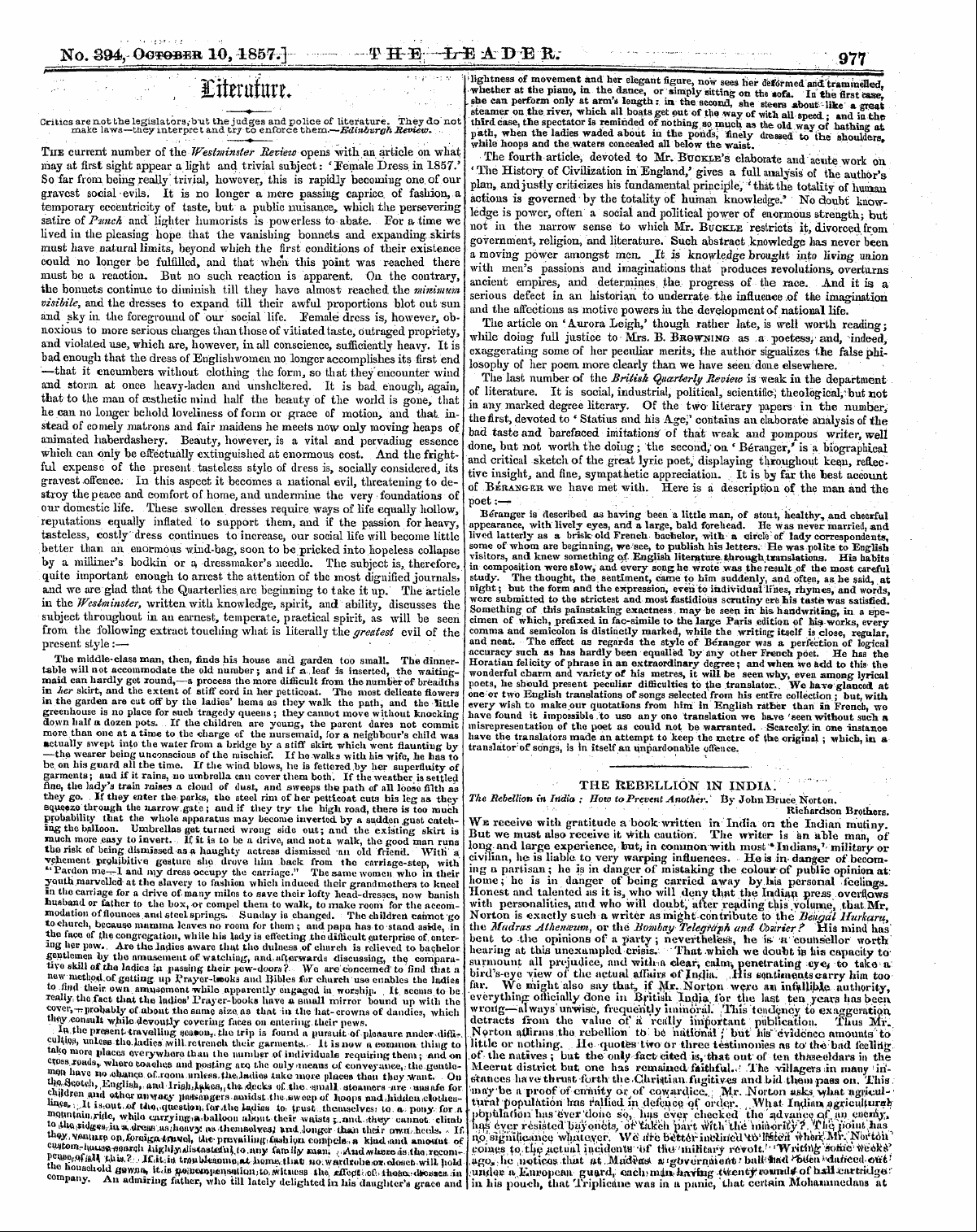 Leader (1850-1860): jS F Y, 1st edition - ~^., £ Illmlltutl ' ?