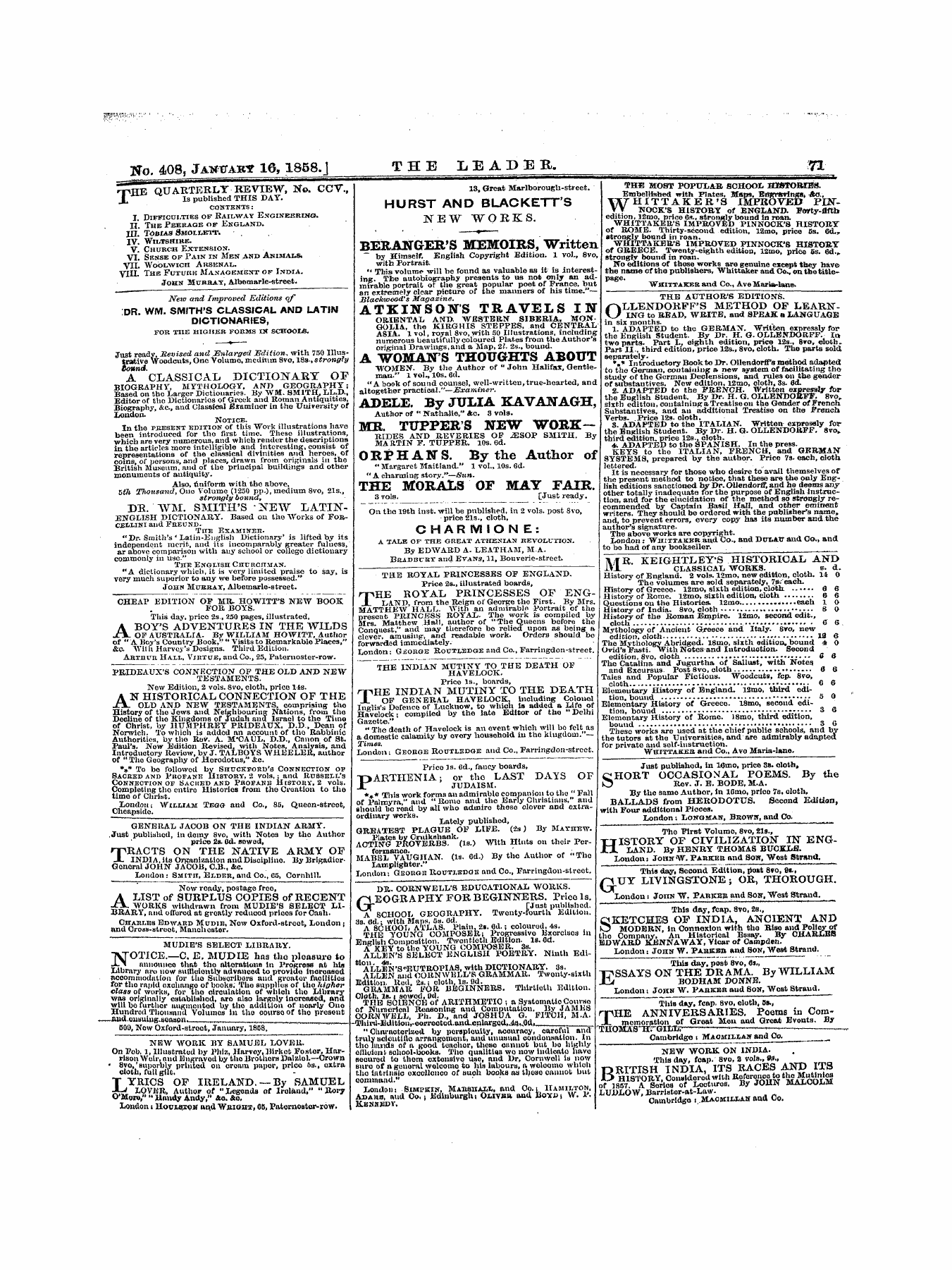Leader (1850-1860): jS F Y, 1st edition: 23