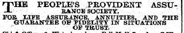 THE PEOPLE'S PROVIDENT ASSURANCE society...