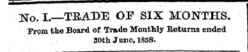 No. I.—TEADE OF SIX MONTHS. From tie Boa...