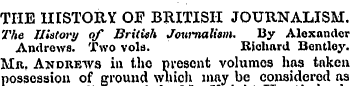 THE HISTORY OF BRITISH JOURNALISM