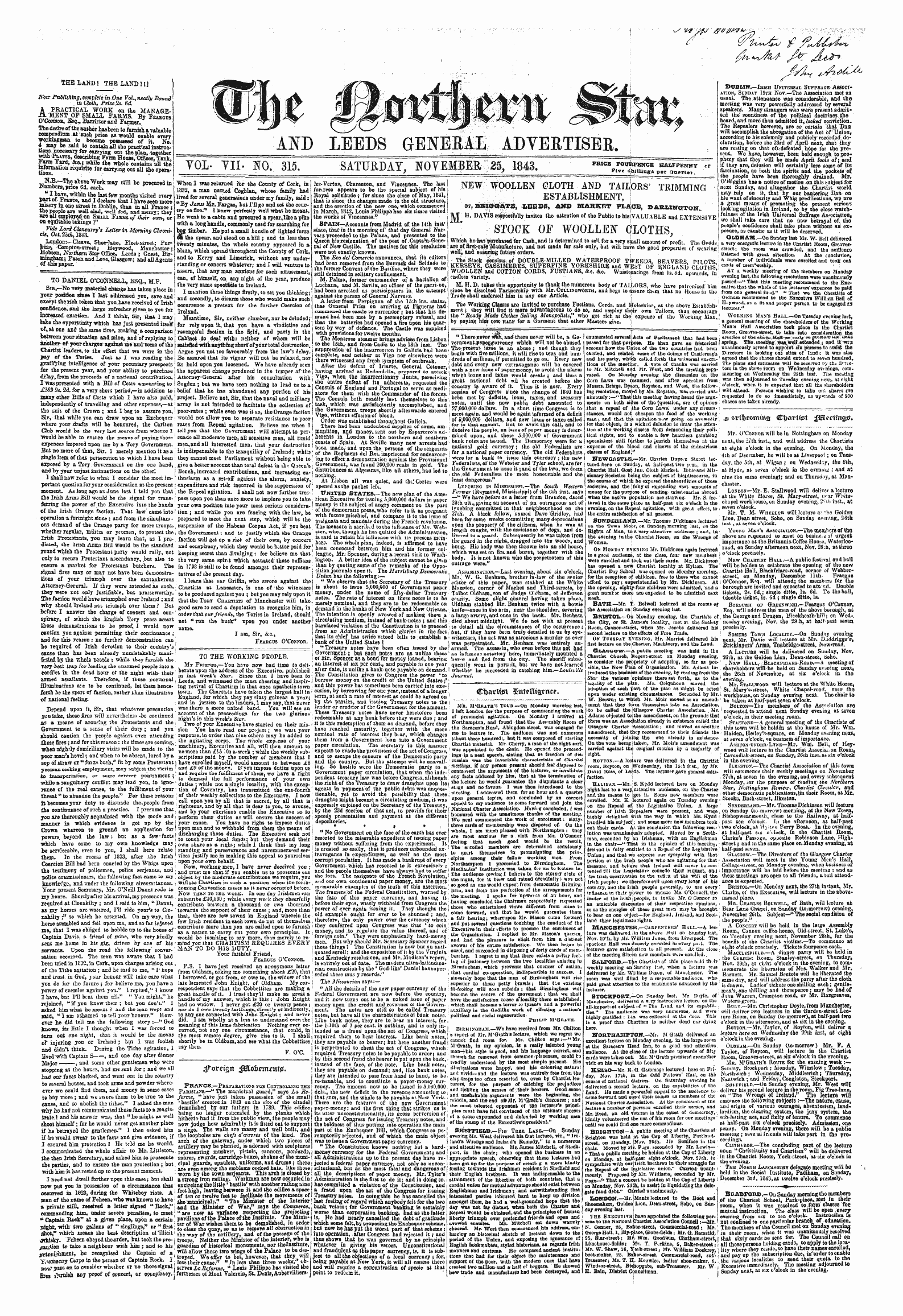 Northern Star (1837-1852): jS F Y, 2nd edition - Ct&Gt;Aft$I Entenisfncf.