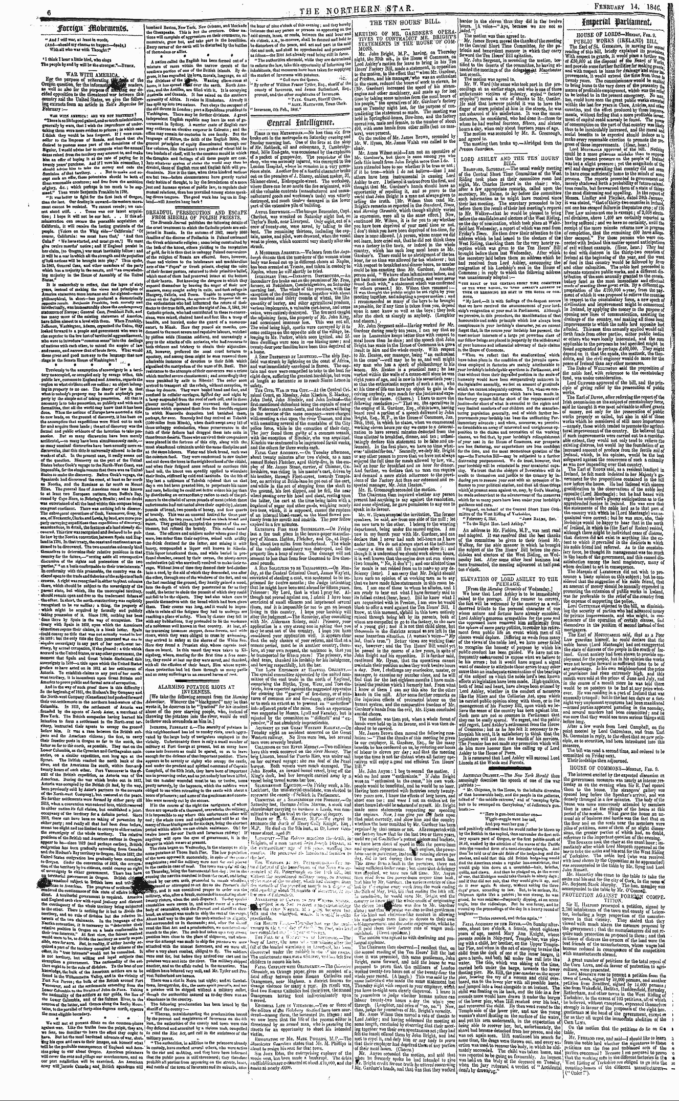 Northern Star (1837-1852): jS F Y, 2nd edition - 6 ' ,. ,Tfl E;. ,Kpjffljffl Nugtar. , Fe...