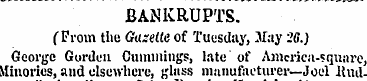 BANKRUPTS. (From the Gazelle of Tuesday,...