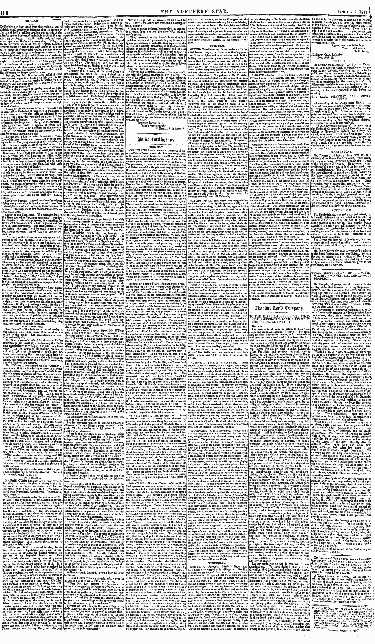 Northern Star (1837-1852): jS F Y, 2nd edition - Police Jntclugcncc*