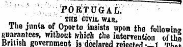 PORTUGAL THS CIVIL WAB. The junta of Opo...