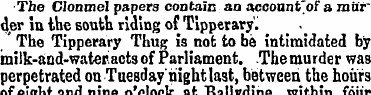 The Clonmel papers contain an account'of...