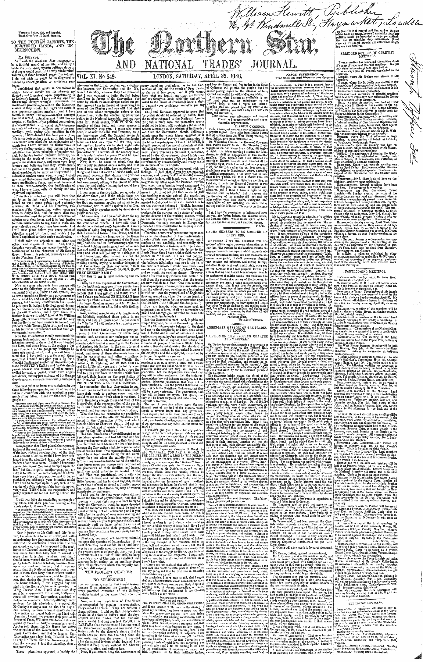 Northern Star (1837-1852): jS F Y, 2nd edition - When Ssea Flatter, Sigfe, Aud Languish Think Them Xita ; I Found Feera So.
