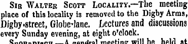 Sir Walter Scott Locality.—The meeting p...
