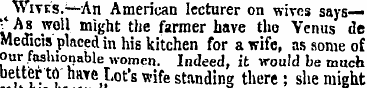 «iVES.^An American lecturer on wires say...