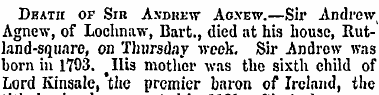 Death of Sir Axdrj-w Aoxew.—Sir Andrew, ...