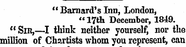 " Barnard's Inn, London, " 17th December...