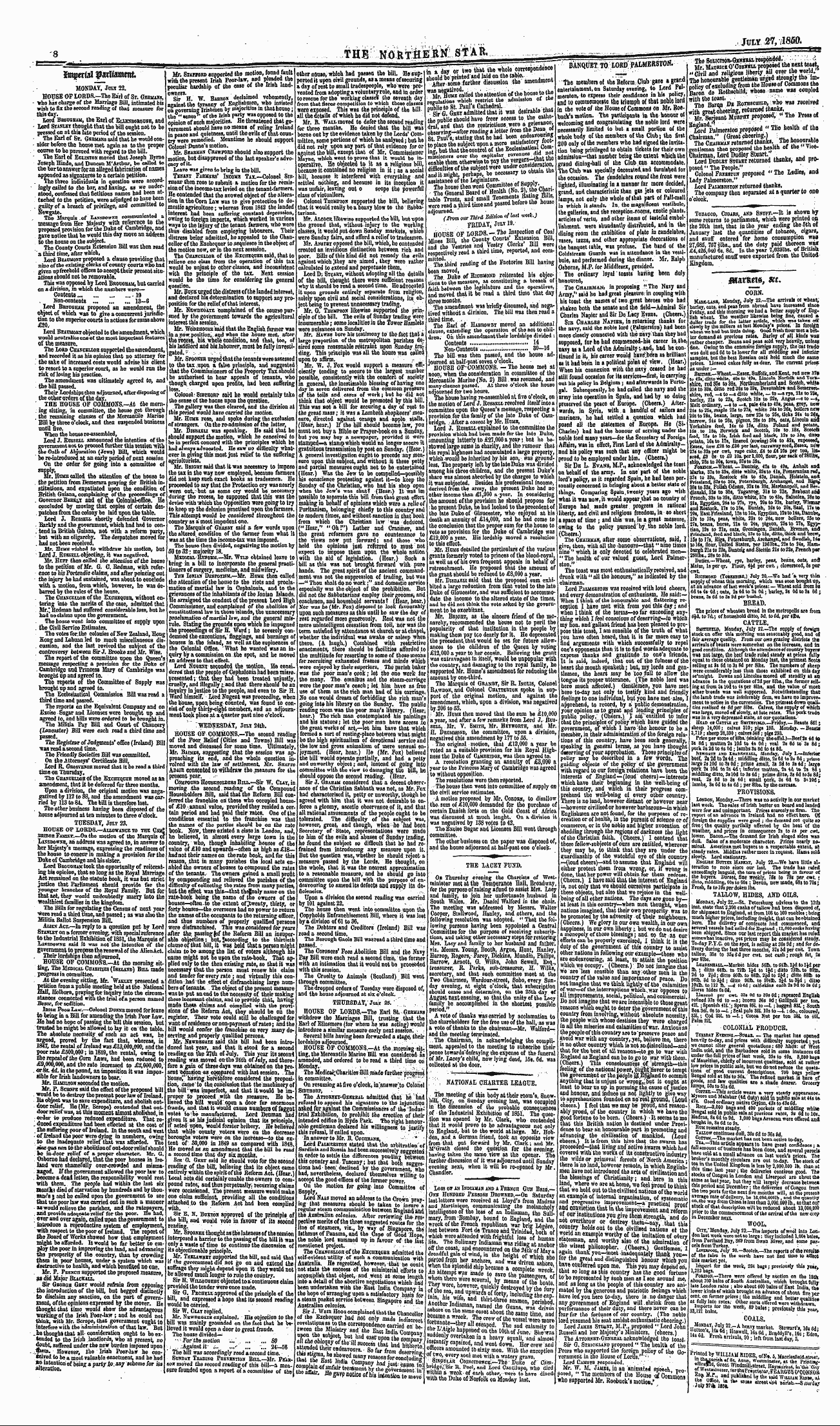 Northern Star (1837-1852): jS F Y, 2nd edition - «F Ww-!- V J' ¦ . , Uayniavket, M*The Ci...
