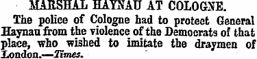MARSHAli HAYNAU AT COLOGNE. The police o...