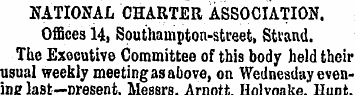 NATIONAL CHARTER ASSOCIATION. Offices 14...