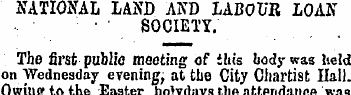 NATIONAL LAND AND LABOUR LOAN SOCIETY. T...