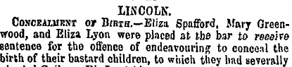 LINCOLN. Conceaiurnt or BiRiH.—Eliza Spa...