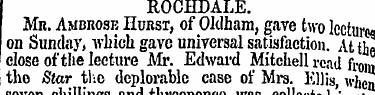 ROCHDALE. Mn. Ambrose Hurst, of Oldham ,...