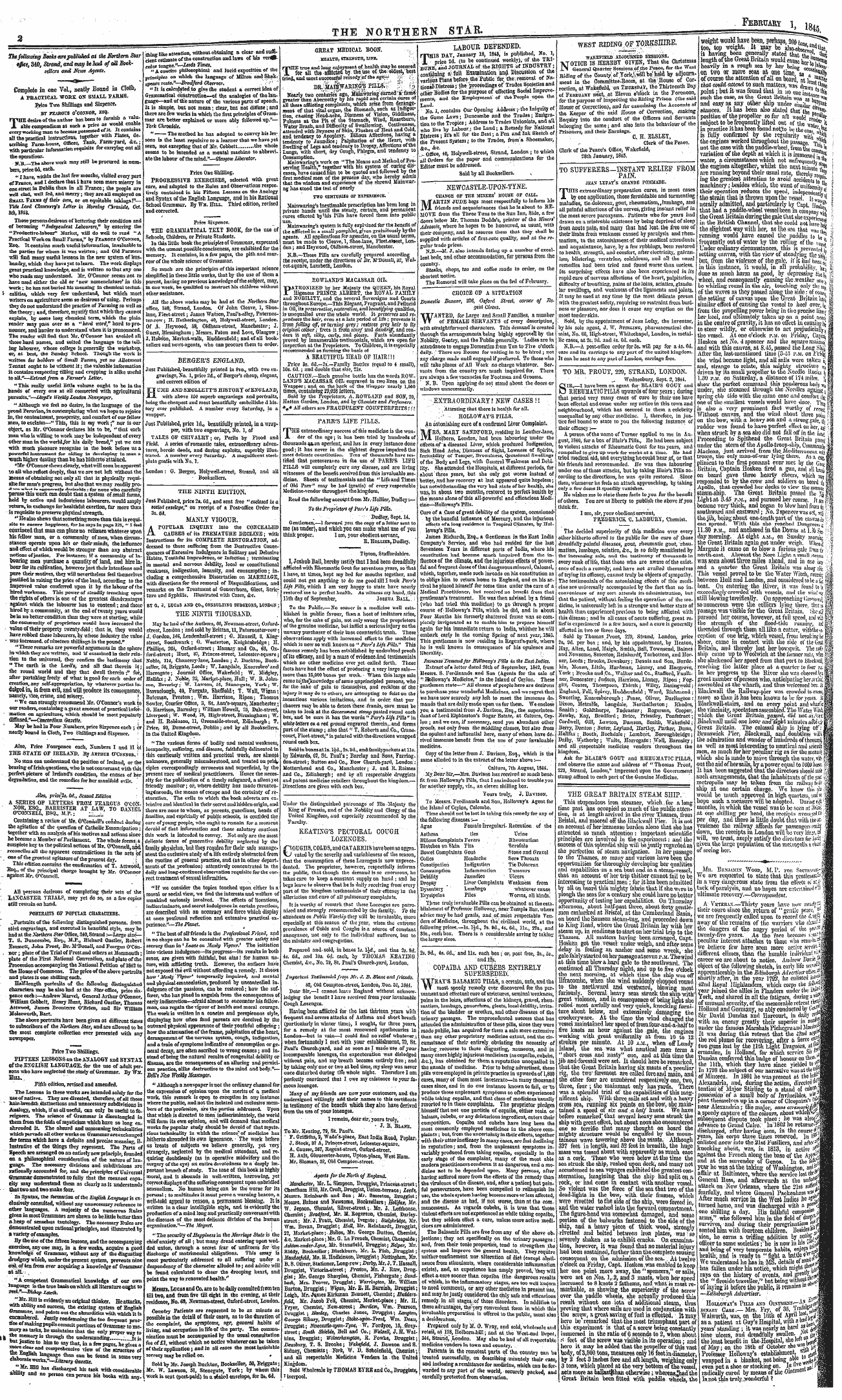 Northern Star (1837-1852): jS F Y, 3rd edition - Ad00221