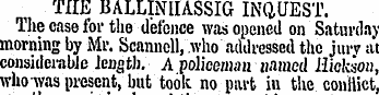 THE BALLINHASSIG INQUEST. The case for t...