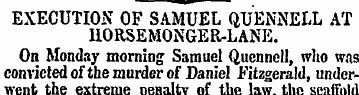 EXECUTION OF SAMUEL QUENNELL AT HORSEMON...