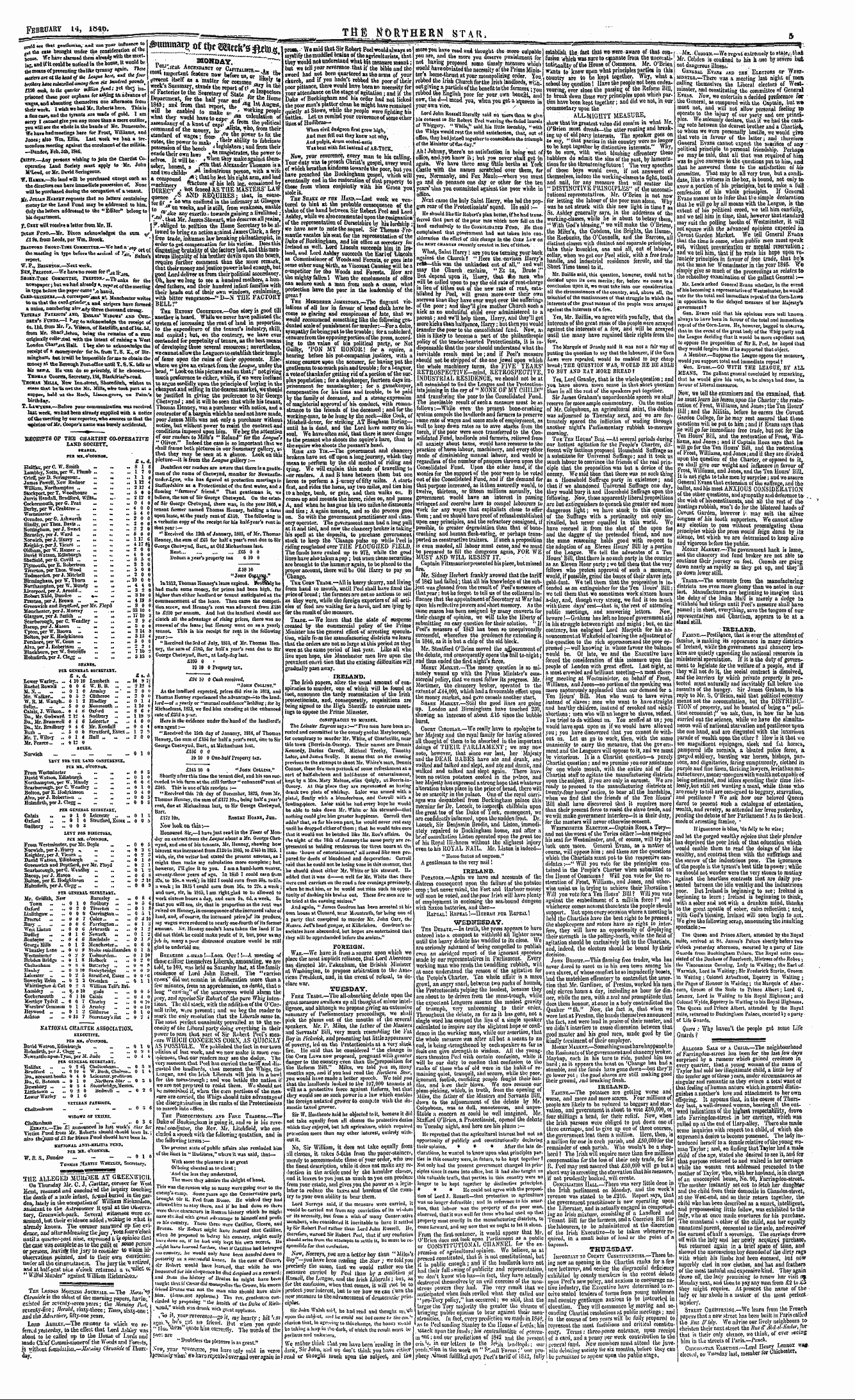 Northern Star (1837-1852): jS F Y, 3rd edition - Feb- Carv I4, Law. Tfie Northern Star. F...