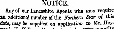 NOTICE. Any of our Lancashire Agents who...