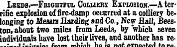 Leeds.--Frightful Colliery Explosion.—A ...