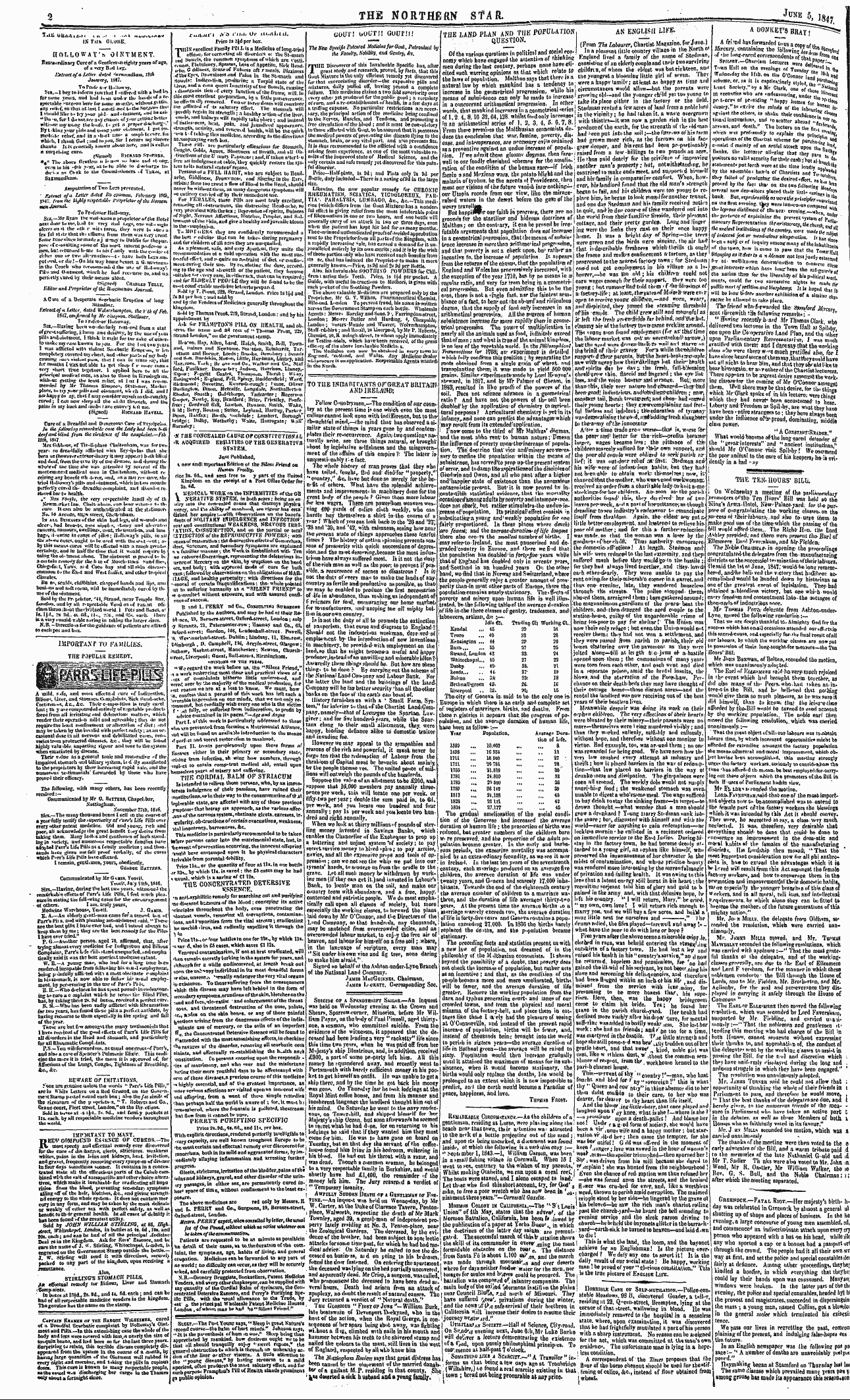 Northern Star (1837-1852): jS F Y, 3rd edition - I Tm Ten^ Hours' Biltj. I On Wednesday A...