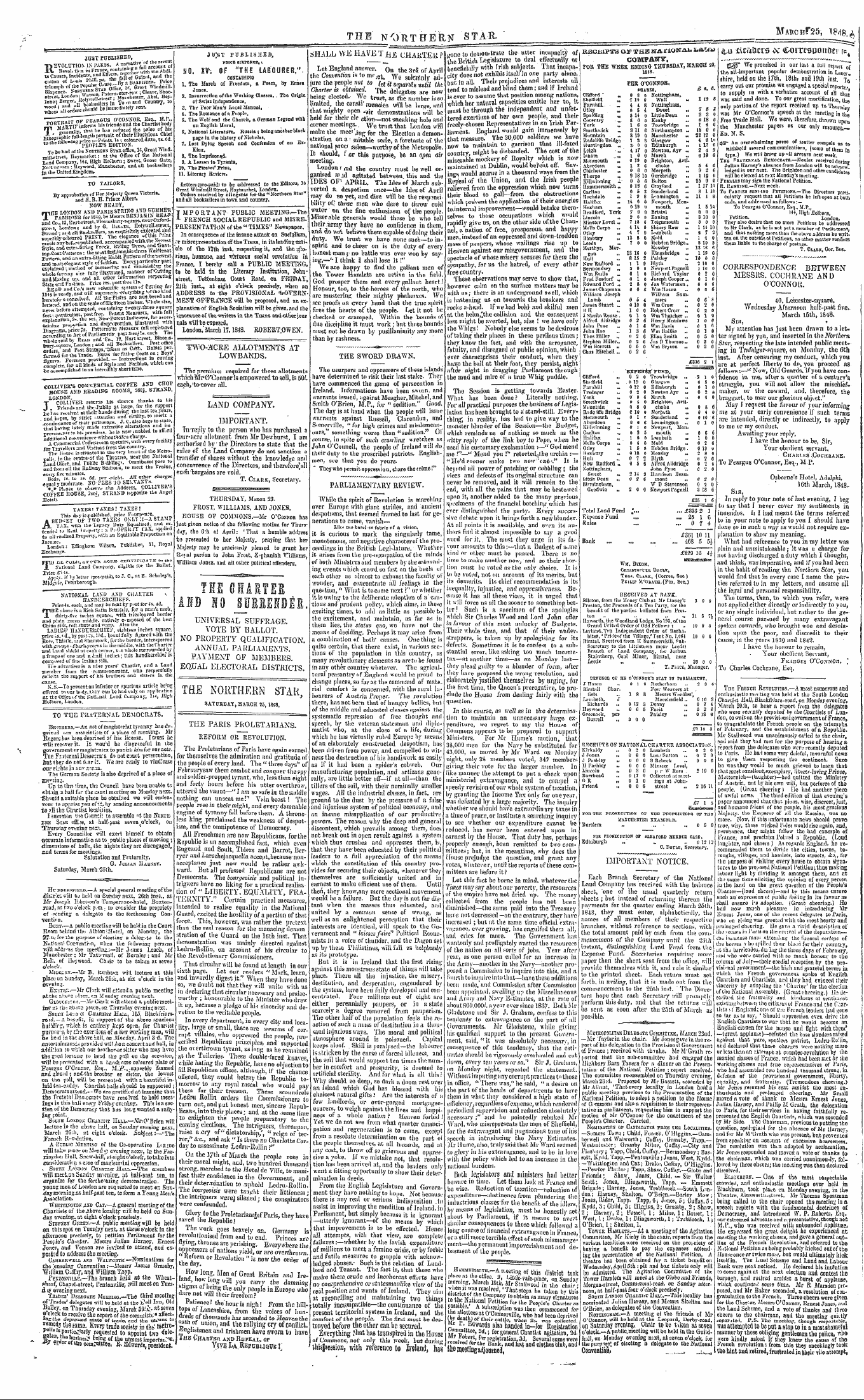 Northern Star (1837-1852): jS F Y, 3rd edition - Ad00427