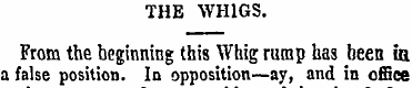 THE WHIGS. From the beginning this Whig ...
